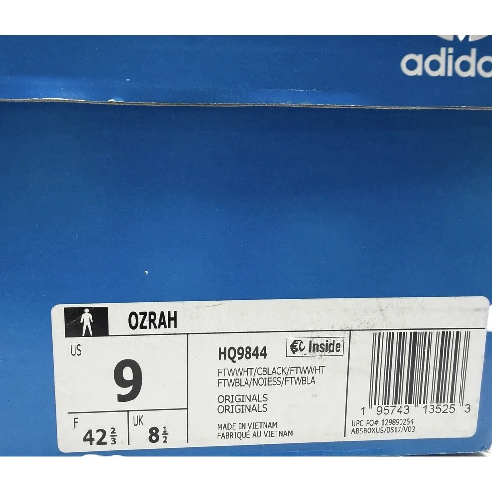 Adidas Ozrah HQ9844 Men's Size 9 White Black Lifestyle Sneakers New w/ Box